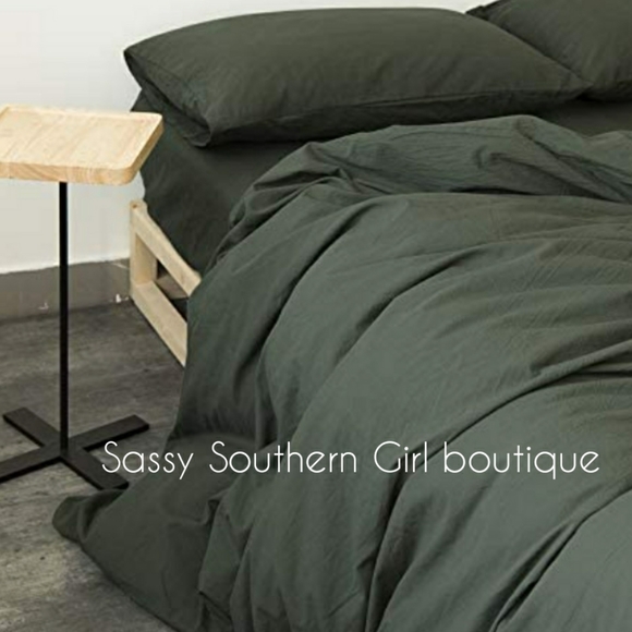 🆕⭐Boho army green cotton duvet cover set - Picture 6 of 12